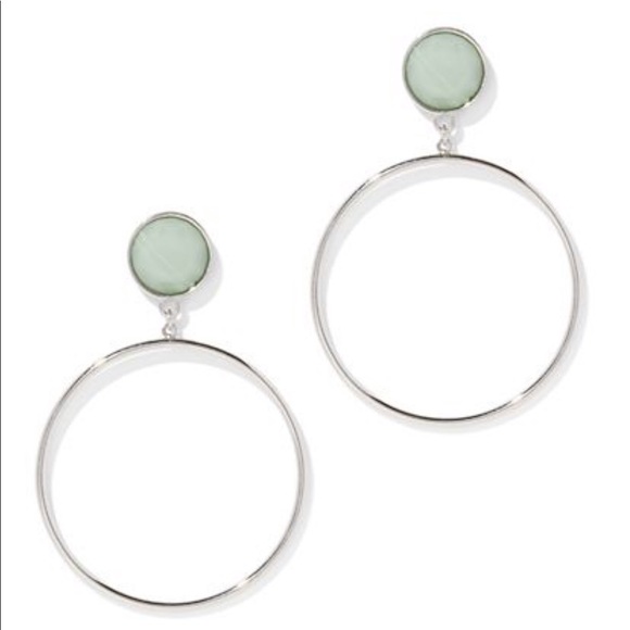 Jewelry - 🔅New🔅 Stone silver hoop drop earrings